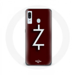 Coque pour Samsung Galaxy A40 Ozark Saison 4 Logo Z Blanc Fond Rouge balta