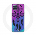 Coque pour Oppo A93 Attrape R&ecirc;ve Noir Fond Bleu et Violet