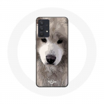 Coque pour Samsung Galaxy A13 4G / A13 4G Lite Samoy&egrave;de Gris Race de chiens