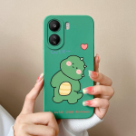 Skirtas &bdquo;Xiaomi Redmi Note 13 Pro 13R 13C K60 Ultra K70 Pro K70E&ldquo; dėklui mielam dinozaurui, auk&scaron;tos kokybės matiniam skysto silikono galinio dangtelio apsauginiam korpuso buferiams Xiaomi Redmi K70