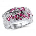 Prabangus sidabro spalvos slyvų žiedų &scaron;akos akmenukai kubinis cirkonis Moteri&scaron;ki žiedai Madingi papuo&scaron;alai Vestuviniai žiedai moterims papuo&scaron;alai 5