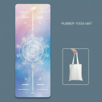 Natūralios gumos ra&scaron;tais margintas jogos kilimėlis su aksominiu pavir&scaron;iumi, plonas neslystantis ne&scaron;iojamas prakaitą sugeriantis sulankstomas grindų rank&scaron;luostis fitneso pratimams, plaunamas grindų kilimėlis 183cmX68cmX1.5mm