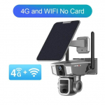 2024 Nauja 4G/WiFi 2 viename dvigubo ekrano saulės kamera lauko 2K HD triguba objektyvas 10x optinis priartinimas korpuso automatinis sekimas apsaugos kamera namų apsaugai 4G and WiFi No Card