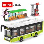 Miesto eismo automobilis Žalia mėlyna Keleivių autobusų stotis Vieno auk&scaron;to visuomenei skirtos figūrėlės Modeliai Statybiniai blokai &bdquo;Pasidaryk pats&ldquo; žaislai berniukams Dovanos
