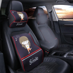 Mažai mergaitei spausdinanti automobilio kaklo pagalvė ir juosmens pagalvių rinkinys sėdynės atramos pagalvė, kvėpuojantis stuburo apsaugos įrankis