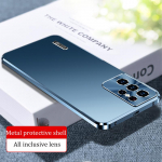 Prabangus metalinis magnetinis apvalkalas, skirtas Samsung Galaxy S25 S24 S23 S22 S21 Ultra Plus dėklas, pilnas objektyvo apsauga Aliuminio lydinio telefono dangtelis For iPhone 13 Pro Max mėlyna
