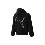 Puma FW22 Atgal Logotipas Spausdinti Vilnos striukė su užtrauktuku Unisex vir&scaron;utiniai drabužiai juoda 539568-01 M
