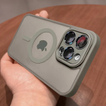 Magnetinis prabangus matinis permatomas &scaron;arvai atsparus smūgiams dėklas, skirtas iPhone 16 15 14 13 12 11 Pro Max Plus, skirtas Magsafe belaidžio įkrovimo dangčiui iPhone 15 Plus pilka
