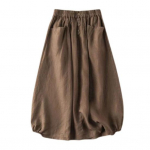 Auk&scaron;tu juosmeniu elastinga juosmens juosta Ki&scaron;enės Mygtukai Dekoras Didelis Hem Midi Sijonas Moteri&scaron;kas Vienspalvis A linijos retro sijonas M chaki