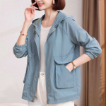 Pavasario vasaros madinga plona vėjo striukė Moteri&scaron;ka striukė su gobtuvu, ilga beisbolo uniforma, laisvi &scaron;varkai