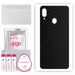 apgo Protective Skin Sticker for the back compatible with ZTE Blade V10 Vita, Wrap Film, Foil, Vinyl - Pattern Carbon Black