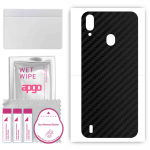 apgo Apsauginis odos lipdukas nugarai, suderinamas su Blackview A60 Pro, suvyniojama plėvelė, folija, vinilas &ndash; anglies juodos spalvos ra&scaron;tas