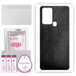 apgo Protective Skin Sticker for the back compatible with Oukitel C33, Wrap Film, Foil, Vinyl - Pattern Black Leather