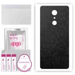 apgo Protective Skin Sticker for the back compatible with LG K8 (2018), Wrap Film, Foil, Vinyl - Pattern Black Honeycomb