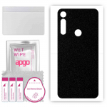 apgo Protective Skin Sticker for the back compatible with Motorola Moto G Fast, Wrap Film, Foil, Vinyl - Pattern Matte Black
