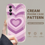Mielas animacinio ra&scaron;to kreminės tekstūros korpusas, banguotas kra&scaron;tas, mink&scaron;tas silikoninis dangtelis, skirtas Samsung Samsung A02 balta