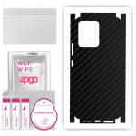 apgo Protective Skin Sticker for the back+sides compatible with Vivo V23 5G, Full Wrap Film, Foil, Vinyl - Pattern Carbon Black