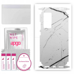 apgo Protective Skin Sticker for the back+sides compatible with Xiaomi 12, Full Wrap Film, Foil, Vinyl - Pattern White Marble