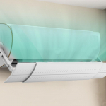 I&scaron;traukiamas oro kondicionieriaus deflektorius Universalus apsauginis skydas nuo tiesioginio pūtimo buitiniam naudojimui, baltas