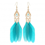 Moteri&scaron;ki auskarai i&scaron; sintetinių plunksnų Bohemia Kūrybiniai kutai kabantys auskarai kabantys auskarai i&scaron;leistuvių papuo&scaron;alai juoda