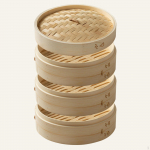 Bambuko garlaivio krep&scaron;elis 10 colių kukuliai Bao bandelėms virti, Dim Sum Dia 27cm 3 Tier