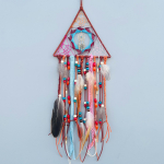 Indijos plunksnos Dreamcatcher pakabukas Rankomis austas kūrybinis trikampis namų pakabukas