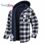 Jaukūs vyri&scaron;ki medvilniniai languoti mar&scaron;kiniai ilgomis rankovėmis, &scaron;varkas, flaneliniai mar&scaron;kiniai su vilnoniu pamu&scaron;alu, &scaron;erpos užsegamas paltas su gobtuvu XXL