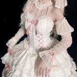 Suknelė Lolita Princesė Japoni&scaron;ka, miela moteri&scaron;ka gotikinė kryžiaus lanko nėriniai Mieli raukiniai vakarėlio suknelės mergaitėms Harajuku bandage Vestidos XS