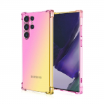 Skaidrus mielas gradiento telefono dėklas Plonas, nesibraižantis, lankstus TPU dangtelis, atsparus smūgiams, apsauginis dėklas, skirtas Samsung Galaxy S22 5G S23 FE S24 Ultra S23+ Samsung Galaxy S24 Ultra 5G rožinė/auksas