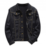 Džinsinė striukė vyri&scaron;ka rudens žiemos laisvalaikio ilgomis rankovėmis apykaklė Tvirta džinsinė striukė Streetwear Coat Bomber