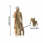 Ra&scaron;omasis stalas Gimimo figūrėlių statulos rinkinys Kūdikėlio Jėzaus ėdžios, dervos ornamentas rankomis dažyta dekoro bažnyčia