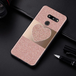 Telefono fondai, skirti LG K41s K61 K50 G6 K50s G7 K42 K40s K71 K52 K40 G8 ThinQ Q52 dėklas Auksinė rožinė rožinė blizganti &scaron;irdelė LG K50s