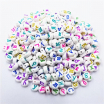 Kūrybingi akrilo plok&scaron;čias/kvadratinis 100 vnt./partija rusi&scaron;kų raidžių palaidi karoliukai papuo&scaron;alams Mada pasidaryk pats amatai 5