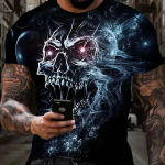 Kaukolės mar&scaron;kinėliai Vyri&scaron;ki Retro High Street 3d spausdinti trumpomis rankovėmis Vasariniai vyri&scaron;ki mar&scaron;kinėliai Vintažiniai negabaritiniai mar&scaron;kinėliai vyrams Street Top Tee XS