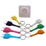 Porte-cl&eacute;s prise &eacute;lectrique avec son support mural rose