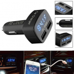 Automobilinis įkroviklis 4 viename Dvigubas 3.1A USB įtampos srovės matuoklio testerio kulkos adapteris, skirtas iPhone One Size