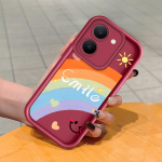 Mink&scaron;tas silikoninis kvadratinių kopėčių spausdinimo ra&scaron;tų telefono korpusas, pilnas dangtis, fotoaparatas, atsparus smūgiams, guminis dėklas, skirtas Vivo Vivo V25 Pro 5G ruda