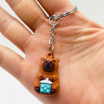 Kawaii Capybara Raktų pakabukas Animacinis 3D Gyvūnų Raktų Pakabukas PVC Raktų Laikiklis Krep&scaron;ys Pakabukas Kuprinė Kabanti Apdailos dovanos porai as the picture