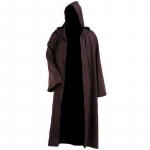 Vyri&scaron;kas suaugusiųjų Helovino kostiumas su gobtuvu, apsiaustas Cape Jedi Cosplay chalatas M kava