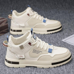 Pavasariniai vyri&scaron;ki kvėpuojantys auk&scaron;takulniai madingi kasdieniai riedlenčių batai su storu padu, didelis dydis 44 balta