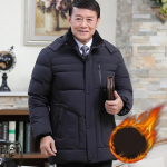 Vyri&scaron;ka pūkinė striukė žieminė stora &scaron;ilta medvilne pamink&scaron;tinta striukė su gobtuvu Užtrauktuku užsegamas paltas atsparus vėjui ir vandeniui parkas