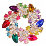 Moterų mados Kalnų kri&scaron;tolo gėlių vestuvinės nuotakos puok&scaron;tės sagės segtukai įvairiaspalvis