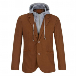 Susiuvinėtas atsegamas mažas kostiumas su skrybėle vyri&scaron;kas dviejų sagų kasdienis &scaron;varkas didelio dydžio 6XL &scaron;varkas XXXXXL kava