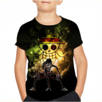 One Piece Luffy Mar&scaron;kinėliai Keturi Imperatoriai Trumpomis Rankovėmis Zoro Sanji Chopper Ace Law Mar&scaron;kinėliai Vaikų Drabužiai Mada Kostiumai Vaikams Vir&scaron;us 130