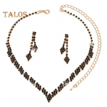 1 rinkinys Moteri&scaron;ki karoliai auskarai Kalnų kri&scaron;tolas Reguliuojamas V formos kaklo papuo&scaron;alai Variniai kutai Kabantys auskarai Nuotakos vestuvių proga vakarėlio papuo&scaron;alų rinkinys juoda