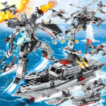 1256 vnt. Policijos nuovado pastato blokelių žaislai berniukams, edukacinis žaislas vaikams nuo 6 metų, dovanos vaikams Sea Commando-567Pcs