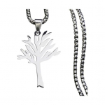 Yousheng Unisex Karoliai Pakabukas Gyvybės Medis Vienspalvis Titano Plienas Poliruotas Individualus Moterų Vyrų Kaklo Papuo&scaron;alas Klubas Vakarėlis Karoliai sidabras