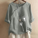 Vasaros Laisvo Kirpimo Mar&scaron;kinėliai Moterims V formos i&scaron;kirpte, Sagomis, Gėlėta Palaidinė, Kasdienis Topas Moterims, Didelių Dydžių Drabužiai S ruda