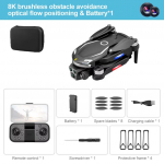 Naujas V888 UAV HD ESC Trijų kamerų kliūčių vengimas Optinio srauto pozicionavimas Bekolektorinis WIFI Ketura&scaron;is orlaivis Nuotolinio valdymo sraigtasparnis Žaislas Dovana 1 Battery pilka