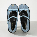 Apvalus priekis Gatvės stiliaus Dizainerio Mėlyni Džinsiniai Stambus Platforminis Auk&scaron;takulnis Moteri&scaron;ki Siurbliai Madingas Sagtis Dirželis Mary Janes Batai 40 mėlyna